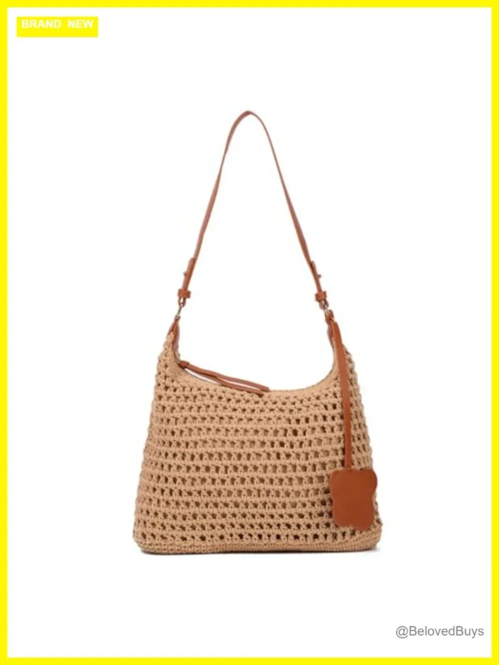 Handmade Crochet Hobo Purse Bag, Summer Beach Tote, Knitted Travel Bohemian